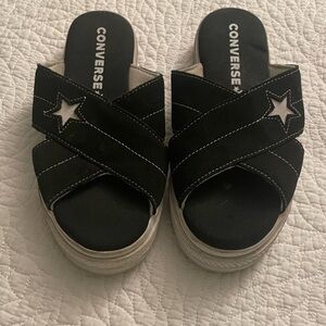 Womens converse One Star Sandal Slip-ons Size 7 Black and White
